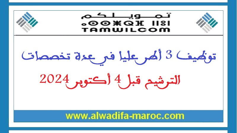 تمويلكم: توظيف 3 أطر عليا في عدة تخصصات. الترشيح قبل 4 أكتوبر 2024